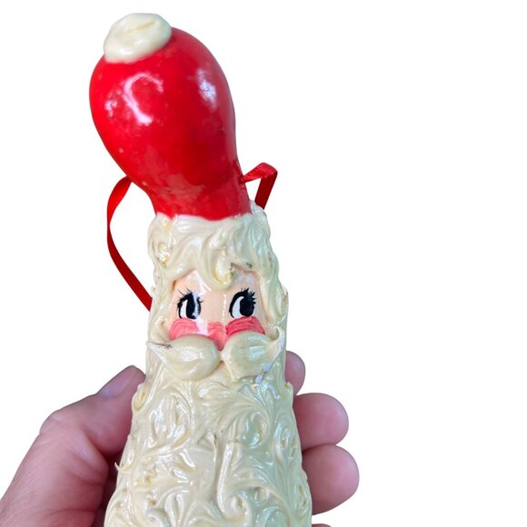 Vintage Gourd Santa Claus Hanging Christmas Ornament Red White - Picture 8 of 12